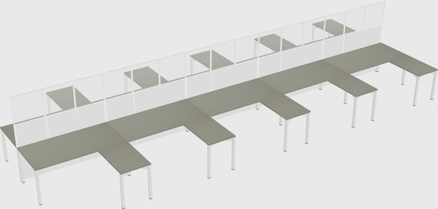 Shared l-shape cubicle