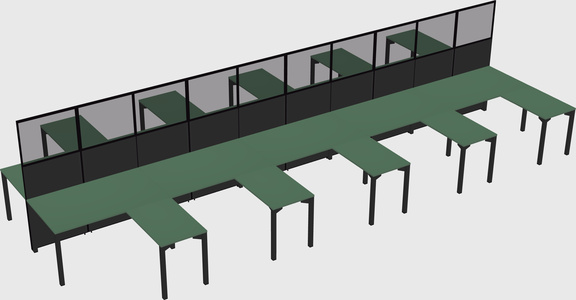 Shared l-shape cubicle