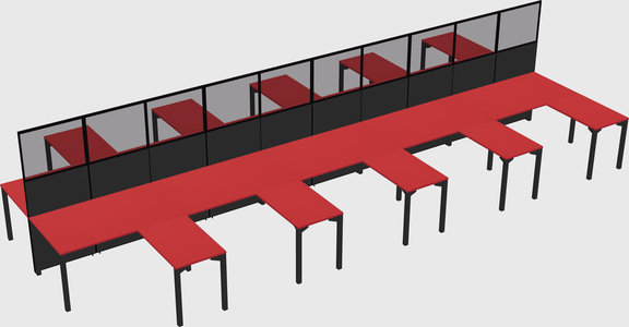 Shared l-shape cubicle