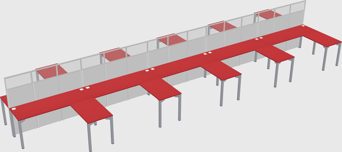 Shared l-shape cubicle