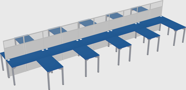 Shared l-shape cubicle