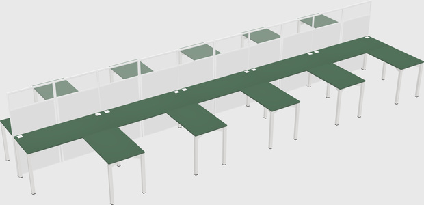 Shared l-shape cubicle