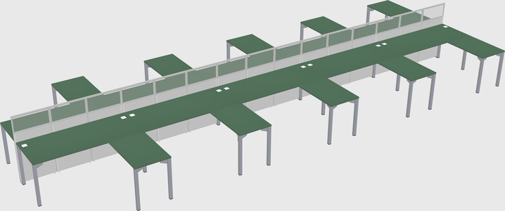 Shared l-shape cubicle