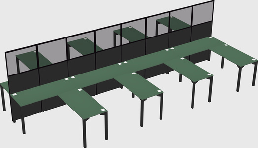 Shared l-shape cubicle