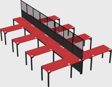 Shared l-shape cubicle