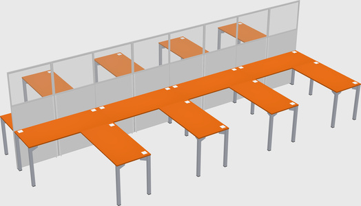 Shared l-shape cubicle
