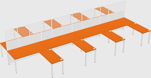 Shared l-shape cubicle