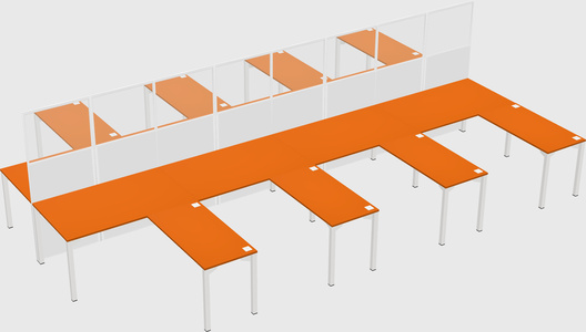 Shared l-shape cubicle