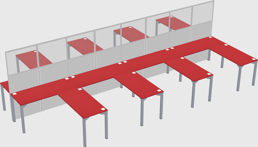 Shared l-shape cubicle
