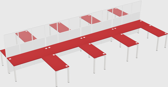 Shared l-shape cubicle