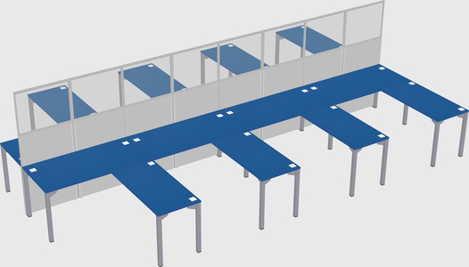 Shared l-shape cubicle