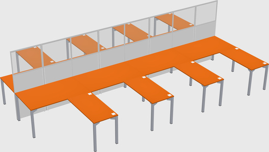 Shared l-shape cubicle