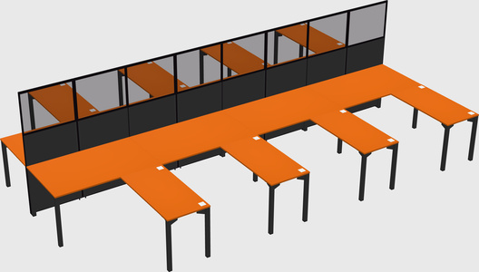Shared l-shape cubicle