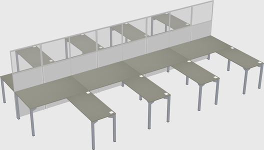Shared l-shape cubicle