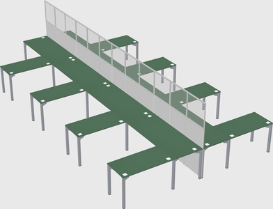 Shared l-shape cubicle