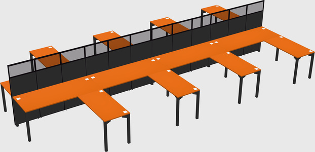 Shared l-shape cubicle