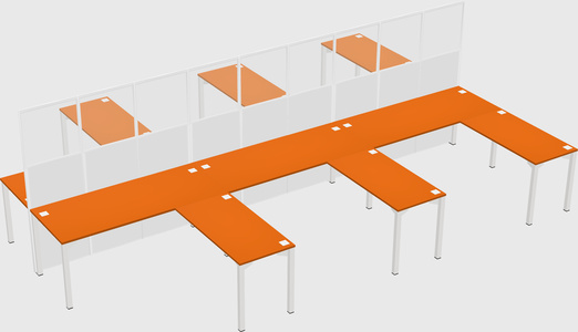 Shared l-shape cubicle