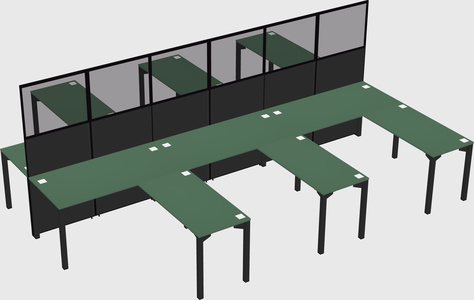Shared l-shape cubicle