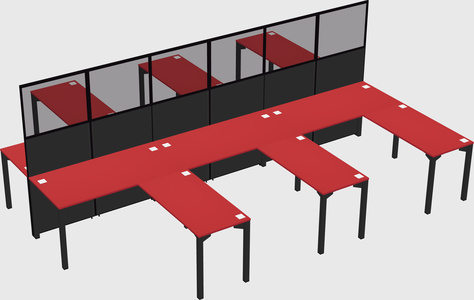 Shared l-shape cubicle