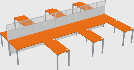 Shared l-shape cubicle