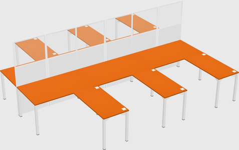 Shared l-shape cubicle