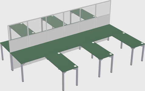 Shared l-shape cubicle