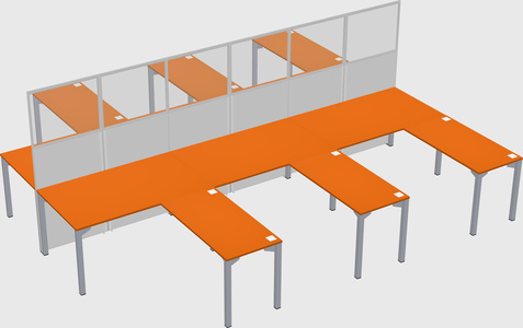 Shared l-shape cubicle