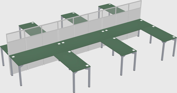 Shared l-shape cubicle
