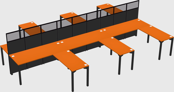 Shared l-shape cubicle