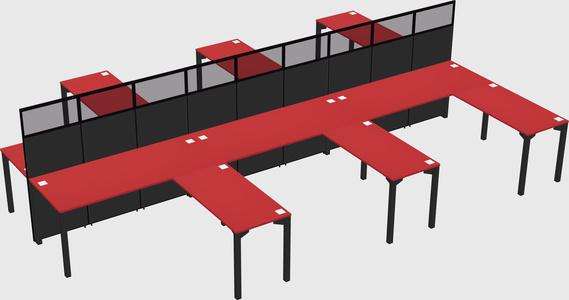 Shared l-shape cubicle