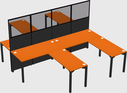 Shared l-shape cubicle