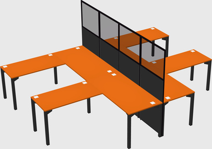 Shared l-shape cubicle