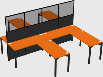 Shared l-shape cubicle