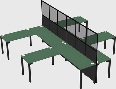 Shared l-shape cubicle