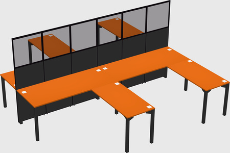 Shared l-shape cubicle