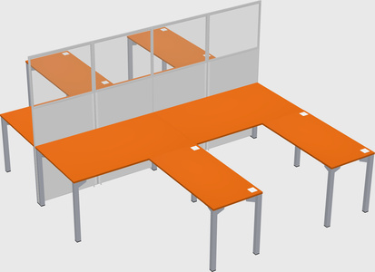 Shared l-shape cubicle