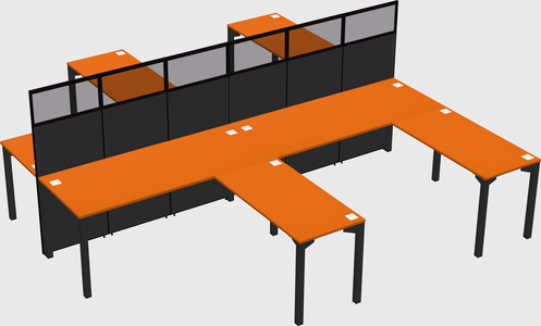 Shared l-shape cubicle