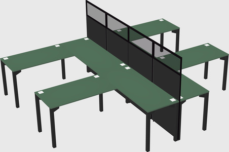 Shared l-shape cubicle