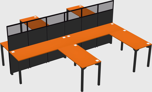 Shared l-shape cubicle