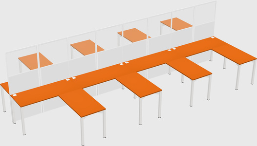 Shared l-shape cubicle