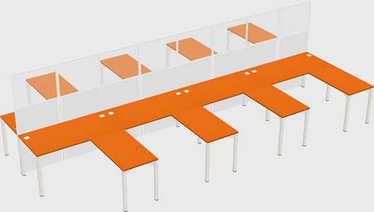 Shared l-shape cubicle