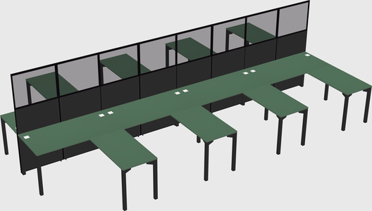 Shared l-shape cubicle