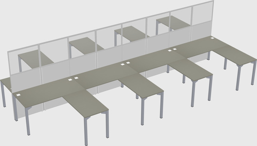 Shared l-shape cubicle