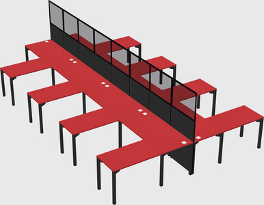 Shared l-shape cubicle