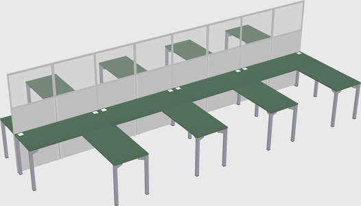 Shared l-shape cubicle