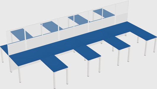 Shared l-shape cubicle