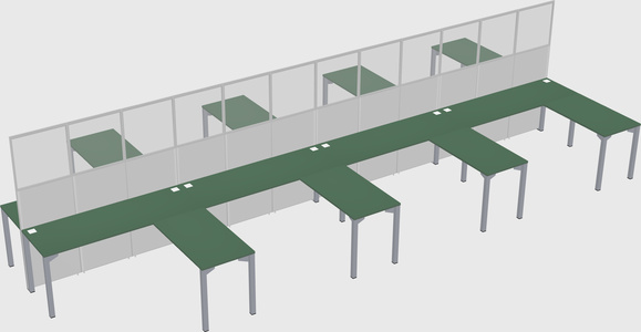 Shared l-shape cubicle