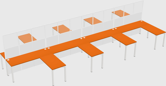 Shared l-shape cubicle