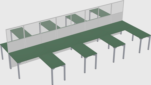 Shared l-shape cubicle
