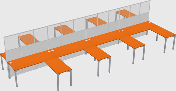 Shared l-shape cubicle